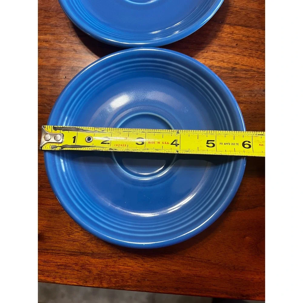 Fiesta Homer Laughlin China Co Saucers Lot‎ 12 Blue Pink Peach Lead Free vintage